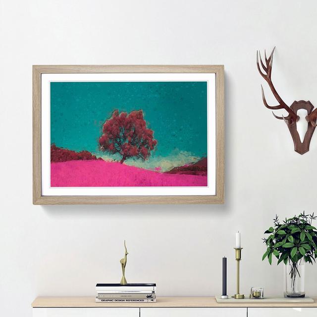 A Pink Tree in Malaga Spain in Abstract - Picture Frame Graphic Art Print East Urban Home Frame Option: Oak Framed, Size: 36cm H x 48cm W x 2cm D on Productcaster.