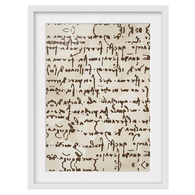 Da Vinci Manuscript Textual Art East Urban Home Frame Options: Matt white, Size: 55 cm H x 40 cm W on Productcaster.