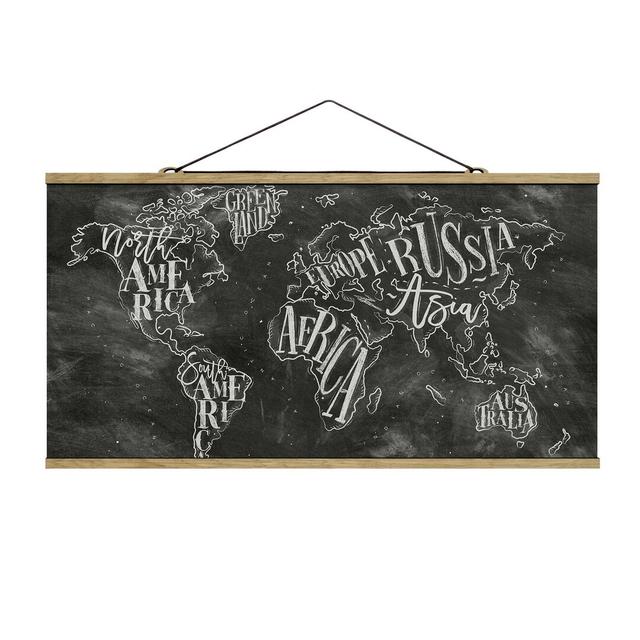 Grafikdruck Chalk World Map Williston Forge Maße: 25 cm H x 50 cm B x 0,3 cm T on Productcaster.