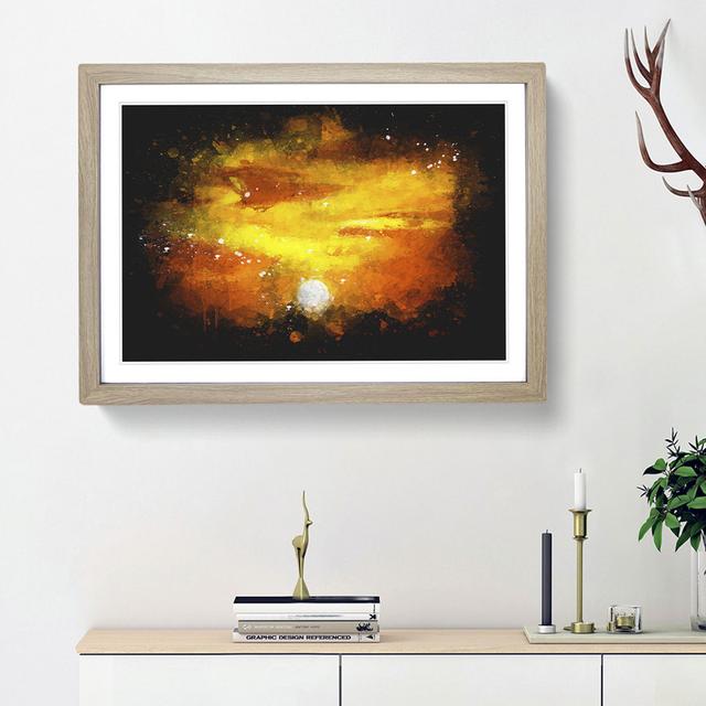 Striking Orange Sunset - Picture Frame Graphic Art Print East Urban Home Frame Option: Oak Framed, Size: 45cm H x 63cm W x 2cm D on Productcaster.