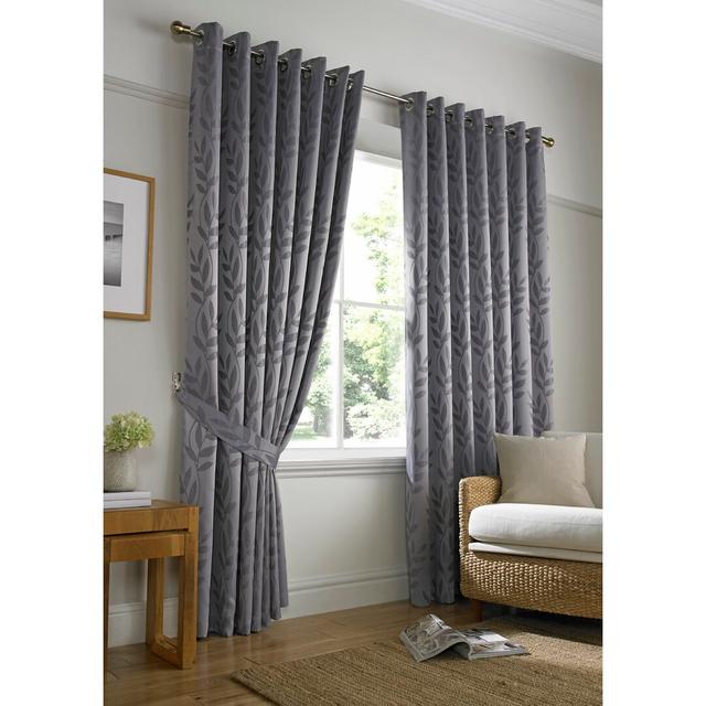 Becquere Polyester Room Darkening Eyelet Curtain Pair (Set of 2) ClassicLiving Colour: Silver, Panel Size: 228 W x 274cm D on Productcaster.