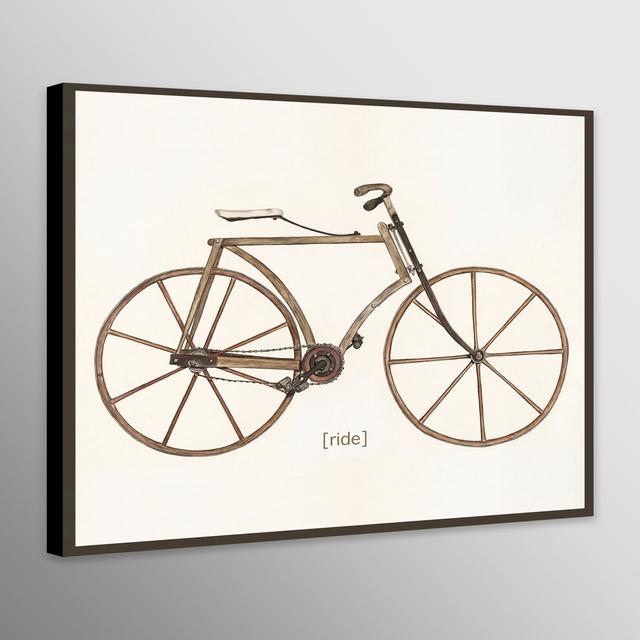 Deltha Vintage Bicycle [ride] by Marjorie Lee - Closed Corner Frame Art Prints on Canvas Borough Wharf Size: 81cm H x 117cm W x 4cm D on Productcaster.