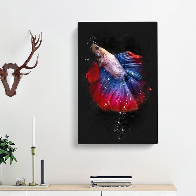 Siamese Fighting Fish - Wrapped Canvas Graphic Art Print East Urban Home Size: 76cm H x 50cm W x 3cm D on Productcaster.