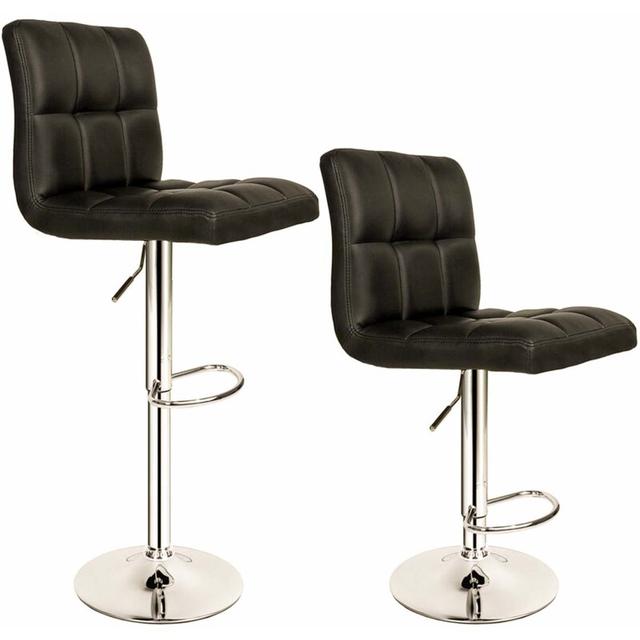 Set Of 2 Bar Stools Made Of Artificial Leather Ebern Designs on Productcaster.