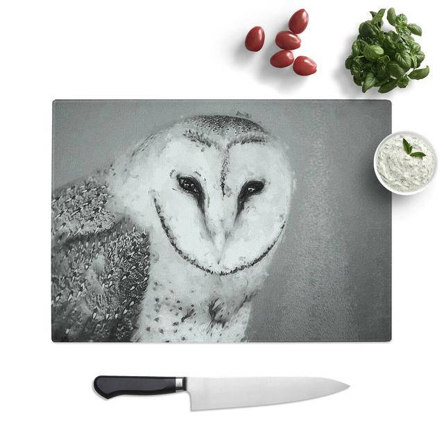 Tempered Glass Barn Owl Chopping Board East Urban Home Size: 28.5 cm W x 20 cm L on Productcaster.