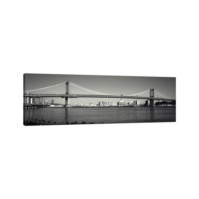 Manhattan Bridge Across The East River, New York City, New York State, USA - Wrapped Canvas Panoramic Photograph Ebern Designs Size: 30.48cm H x 91.44 on Productcaster.