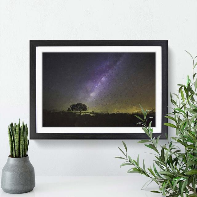 Tree Beneath the Milky Way in Abstract - Picture Frame Graphic Art Print East Urban Home Frame Option: Black, Size: 50cm H x 76cm W x 2cm D on Productcaster.