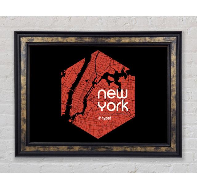 Karte von Nyc - Einzelne Bilderrahmen Kunstdrucke Bright Star Größe: 21cm H x 42cm B x 8cm T on Productcaster.