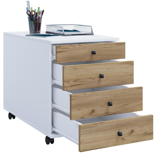 Rayiona 42cm Wide File Cabinet 17 Stories Colour: White/Brown, Size: 75cm H x 42cm W x 57cm D on Productcaster.