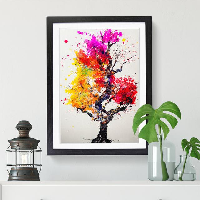 Apple Tree Splatter Vol.1 - Single Picture Frame Print Marlow Home Co. Format: Walnut Framed, Size: 46cm H x 34cm W x 2cm D on Productcaster.