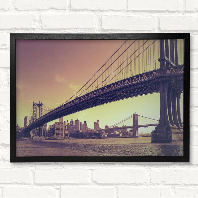 Vintage Bridge in Sepia Latitude Run Size: 59.7cm H x 84.1cm W x 3cm D, Format: Black Framed Wood on Productcaster.