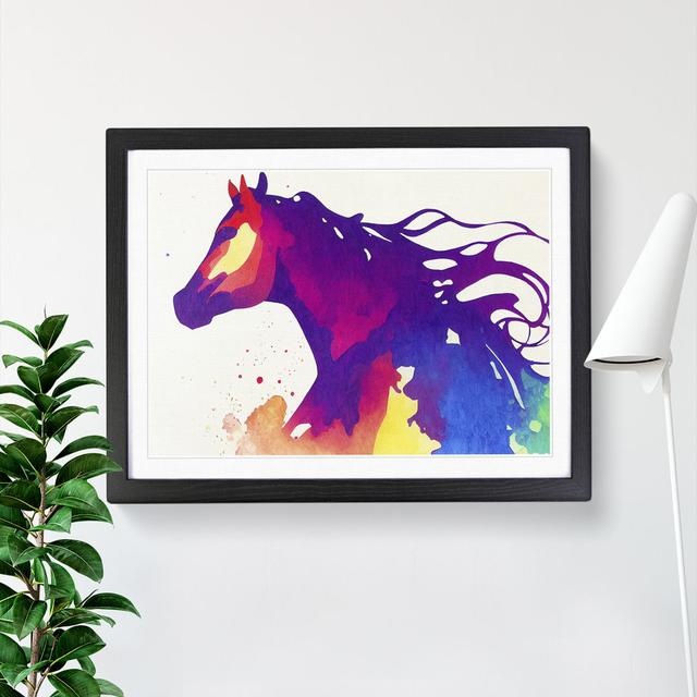 Vibrant Horse Vol.1 Abstract - Picture Frame Graphic Art Natur Pur Size: 34cm H x 46cm W x 2cm D, Frame Colour: Black on Productcaster.