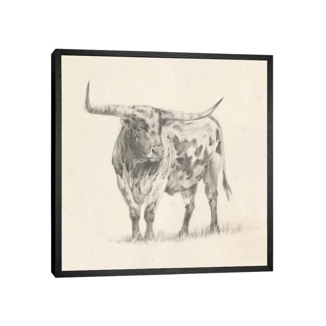 Longhorn Steer Sketch II by Ethan Harper - Single Picture Frame Giclée Art Print on Canvas East Urban Home Size: 93.98cm H x 93.98cm W x 3.81cm D, For on Productcaster.