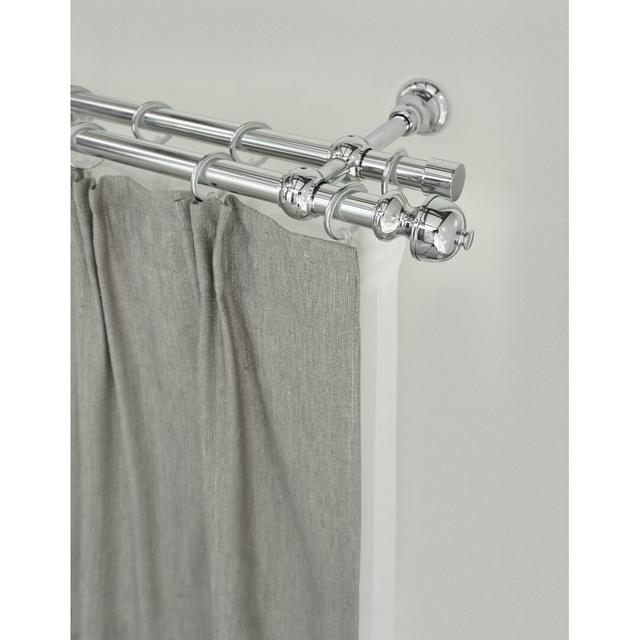 Lynelle Curtain Double Pole and Hardware Set Symple Stuff Finish: Chrome, Size: 5 cm H x 170 cm W x 20 cm D on Productcaster.