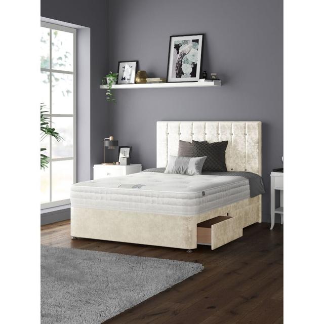 New Fairfield Divan Bed Base Fairmont Park Size: Kingsize (5'), Colour: Cream, Storage Type: 4 Drawers on Productcaster.