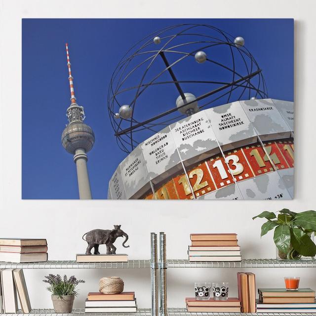 Berlin Alexanderplatz - Wrapped Canvas Photograph Ebern Designs Size: 100cm H x 150cm W on Productcaster.