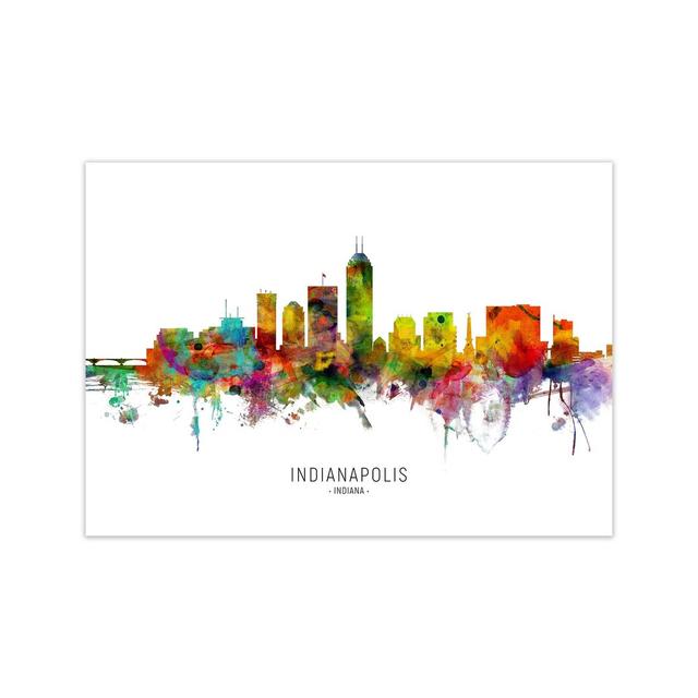 Indianapolis Indiana Skyline by Michael Tompsett - Print Ebern Designs Size: 30cm H x 42cm W x 1cm D, Format: Unframed on Productcaster.