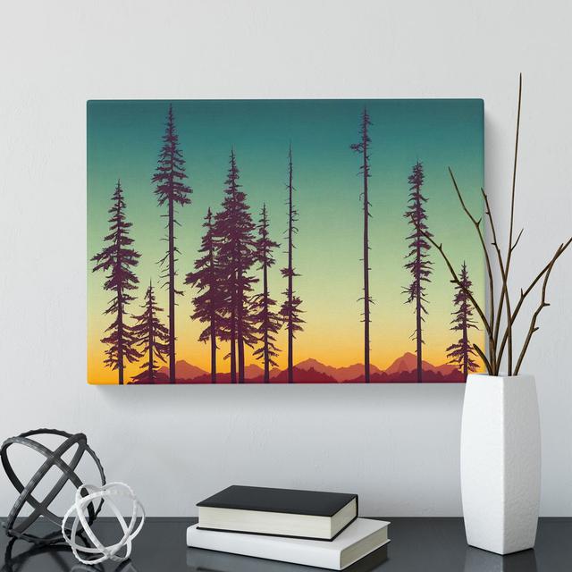 Ethereal Pine Tree Forest - Wrapped Canvas Print Marlow Home Co. Size: 40cm H x 60cm W x 3cm D on Productcaster.