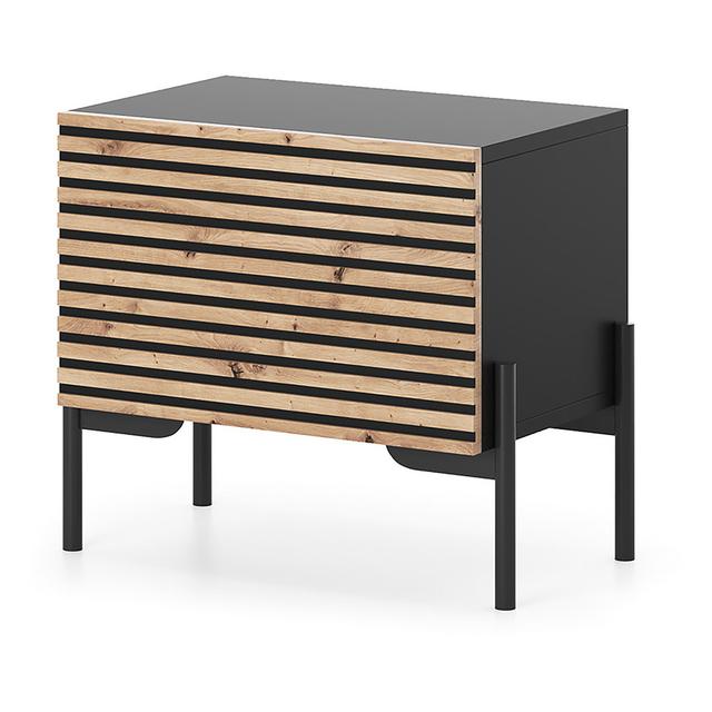 Alsey Bedside Table Union Rustic Colour: Black/Beige on Productcaster.