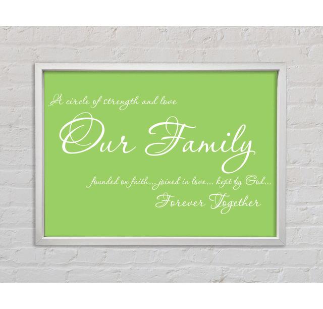 Our Family Together Forever - Print Bright Star Size: 100cm H x 141.4cm W x 3.3cm D, Colour: Lime Green on Productcaster.