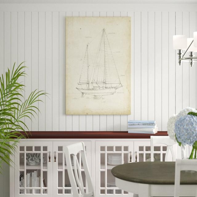 Sailboat VI by Ethan Harper - Wrapped Canvas Print Blue Elephant Size: 122cm H x 81cm W on Productcaster.