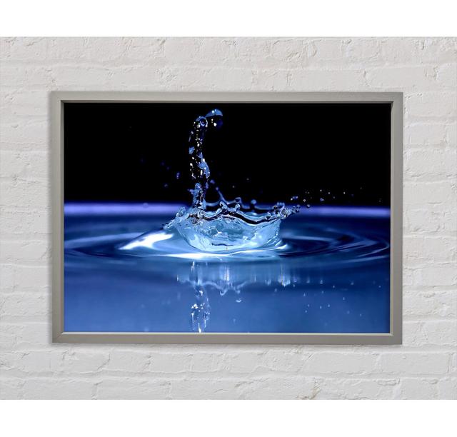 Water Splash Delight Blue Framed Print Wall Art Ivy Bronx Format: White Framed Paper, Size: 59.7cm H x 84.1cm W x 3.3cm D on Productcaster.