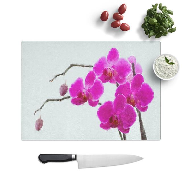 Orchid Flowers Vol.2 Painting Chopping Board East Urban Home Size: 0.4cm H x 28.5cm W x 39cm L on Productcaster.