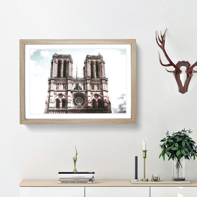 Notre Dame in Paris France - Picture Frame Graphic Art Print East Urban Home Frame Option: Oak Framed, Size: 45cm H x 63cm W x 2cm D on Productcaster.