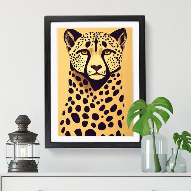 Isabeth Cheetah Scandinavian - Picture Frame Graphic Art World Menagerie Size: 34cm H x 25cm W, Format: Black Framed on Productcaster.