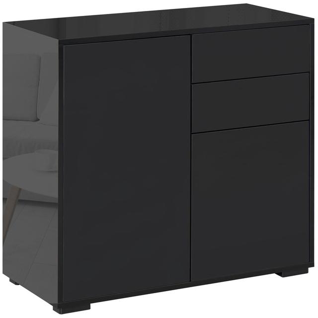 Sideboard Aufbewahrungsschrank mit 2 Schublade, 2 Türen für Wohnzimmer Schwarz Metro Lane on Productcaster.