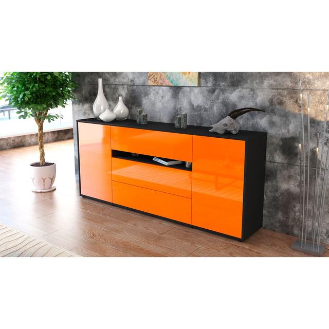 Escolta Sideboard Latitude Run Body/Front colour: Black/High gloss orange on Productcaster.