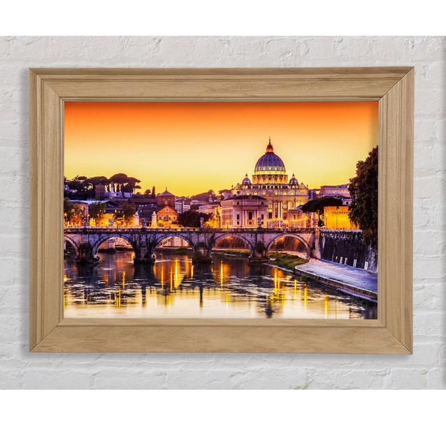 Over The Water To The Ancient City - Single Picture Frame Art Prints Bright Star Size: 42cm H x 59.7cm W x 8cm D on Productcaster.