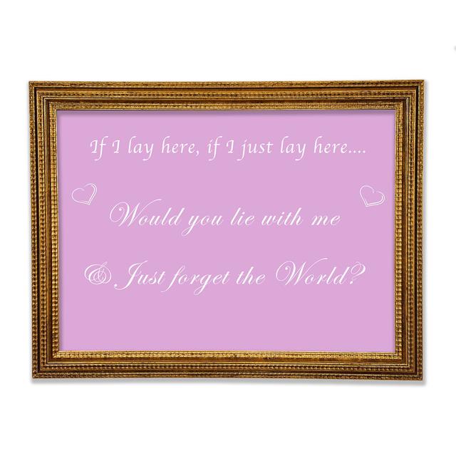 Music Quote If I Lay Here If I Just Snow Patrol Framed Print Happy Larry Colour: Pink, Size: 42cm H x 59.7cm W x 1.5cm D, Format: Gunmetal Framed Pape on Productcaster.