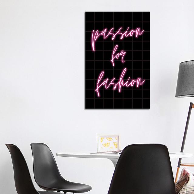 Neon Passion For Fashion Design On Grid Background Happy Larry Size: 101.6cm H x 66.04cm W x 3.81cm D on Productcaster.