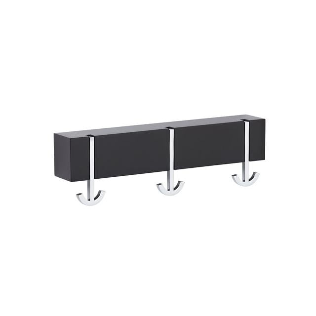 Ancora Solid Wood Wall 3 - Hook Wall Mounted Coat Rack pieperconcept Colour: Matt black lacquered on Productcaster.