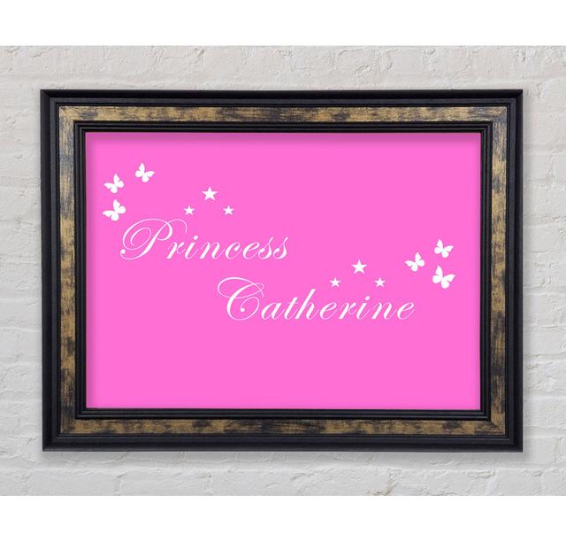 Girls Room Quote Your Own Name Princess Grey - Single Picture Frame Art Prints Bright Star Colour: Vivid Pink, Size: 21cm H x 42cm W x 8cm D on Productcaster.