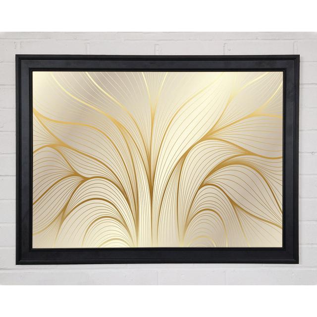 Gold Leaf Lines - Single Picture Frame Art Prints Canora Grey Size: 59.7cm H x 84.1cm W x 1.5cm D, Frame Colour: Matte Black Framed Paper on Productcaster.