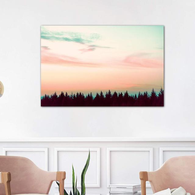 Sunset over the Pines by Nature Magick - Wrapped Canvas Photograph Print 17 Stories Size: 66.04cm H x 101.6cm W x 3.81cm D on Productcaster.