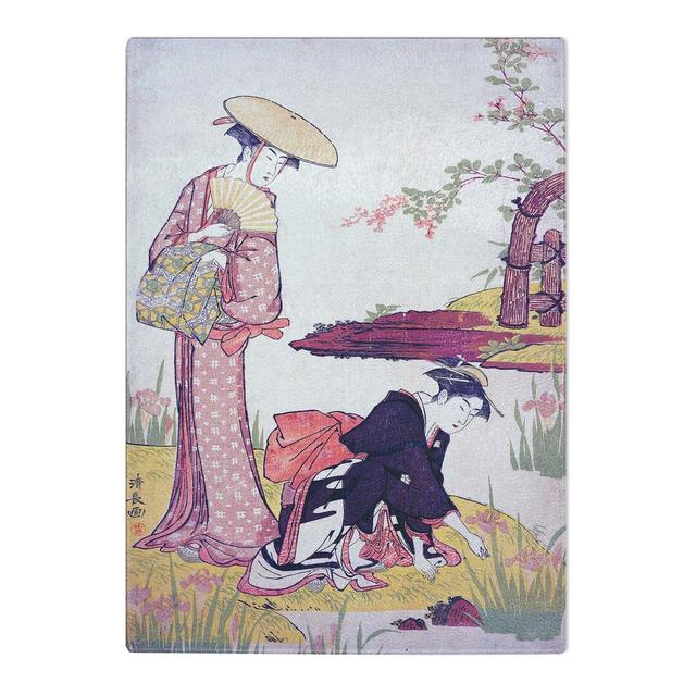 Tempered Glass the Iris Garden by Torii Kiyonaga Chopping Board East Urban Home Size: 20cm W x 28.5cm L on Productcaster.