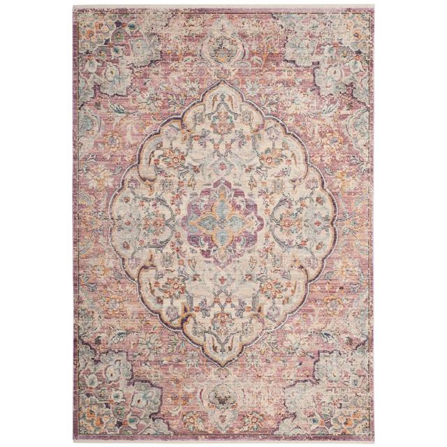 Bachus Power Loom Cream/Rose/Yellow Rug Three Posts Rug Size: Rectangle 120 x 180cm on Productcaster.