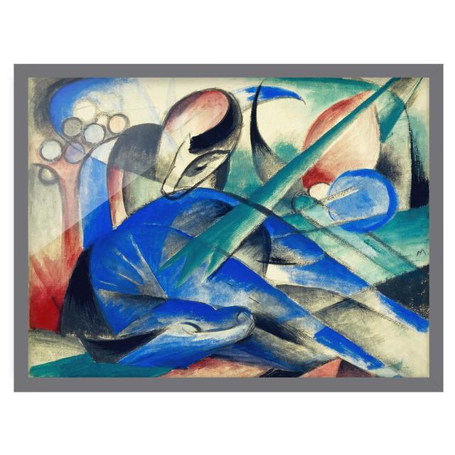 Dreaming Horse by Franz Marc - Picture Frame Painting Rosalind Wheeler Size: 50cm H x 70cm W x 2cm D, Frame Option: Grey Framed on Productcaster.