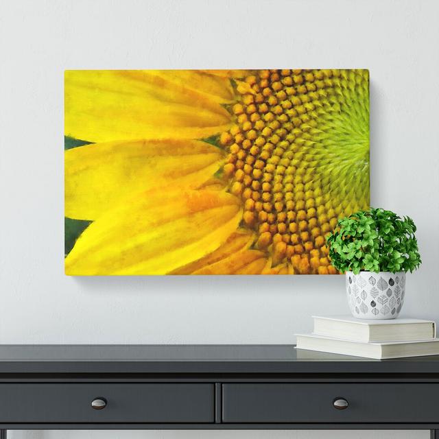 Petals Of The Yellow Sunflower - Wrapped Canvas Painting East Urban Home Size: 50cm H x 76cm W x 3cm D on Productcaster.