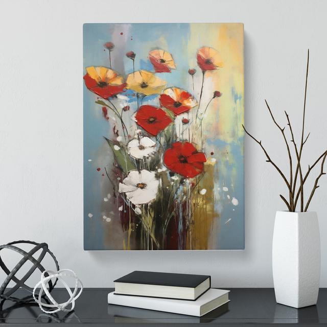 Prajapati Flowers Mid Century Modern Vol.9 - Wrapped Canvas Print Marlow Home Co. Size: 50cm H x 35cm W x 3cm D on Productcaster.