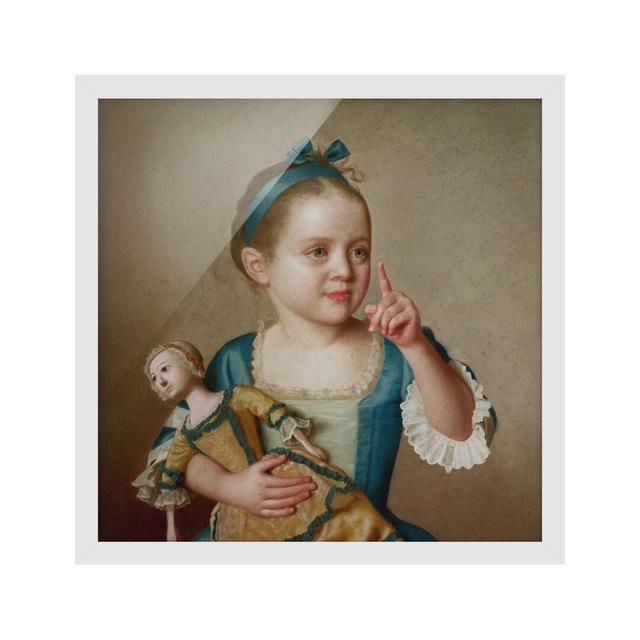 Girl with Doll by Jean Etienne Liotard - Picture Frame Painting Rosalind Wheeler Size: 30cm H x 30cm W x 2cm D, Frame Option: White Framed on Productcaster.