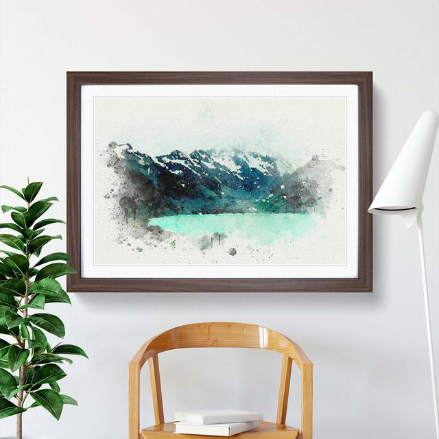 Aoraki Mount Cook in New Zealnd in Abstract - Picture Frame Graphic Art Print East Urban Home Size: 36cm H x 48cm W x 2cm D, Frame Option: Walnut Fram on Productcaster.