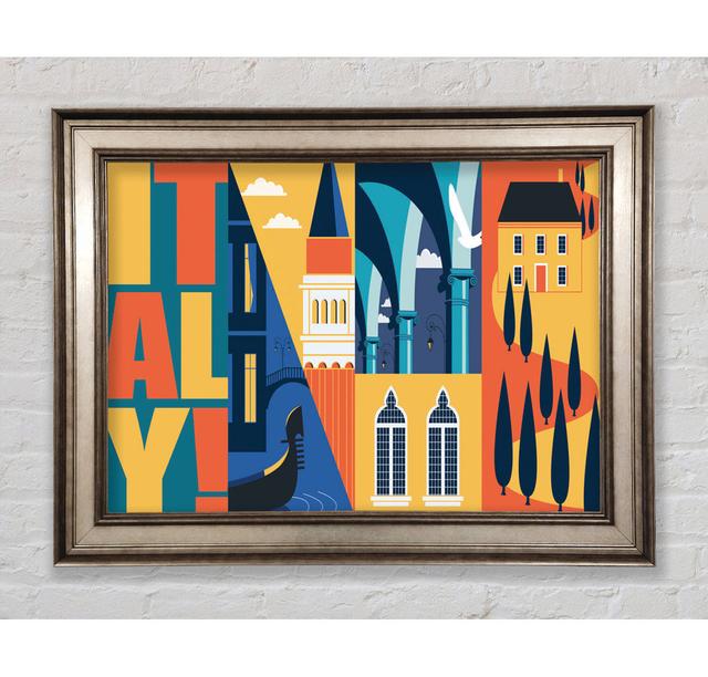 Italy Poster Illustration - Single Picture Frame Art Prints Bright Star Size: 29.7cm H x 42cm W on Productcaster.