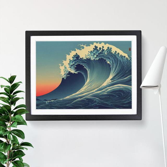 Crashing Japanese Wave Vol.2 House of Hampton Frame Colour: Black, Size: 25cm H x 34cm W x 2cm D on Productcaster.