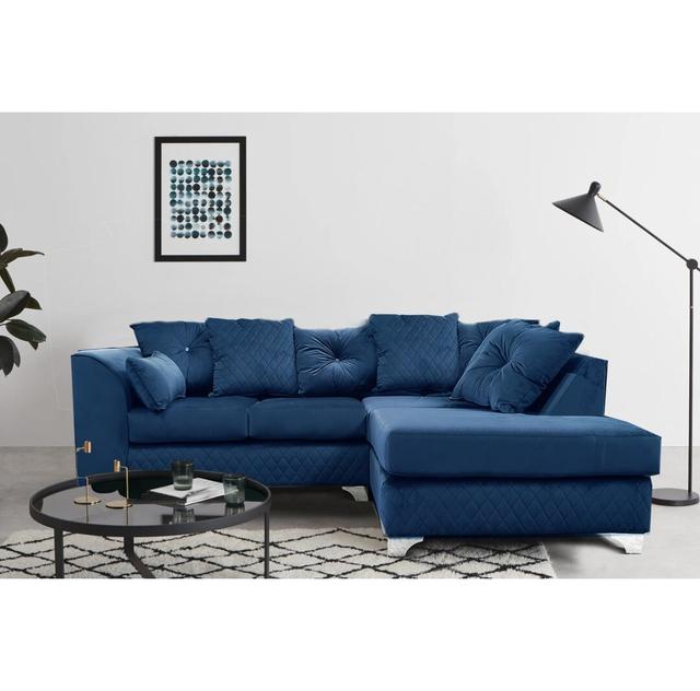 Stpeter Corner Sofa Canora Grey Orientation: Right Hand Facing, Upholstery Colour: Blue on Productcaster.