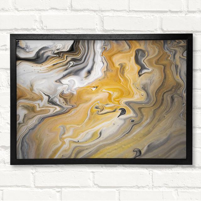 Subtle Liquid Colours - Closed Corner Frame Art Prints on Wood Metro Lane Size: 21cm H x 29.7cm W on Productcaster.