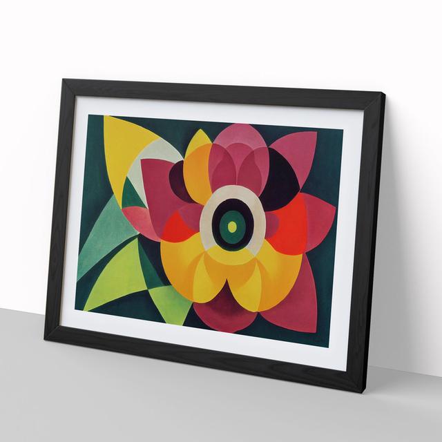 Lotus Flower Abstract - Picture Frame Graphic Art Metro Lane Size: 34cm H x 46cm W, Frame Colour: Black on Productcaster.